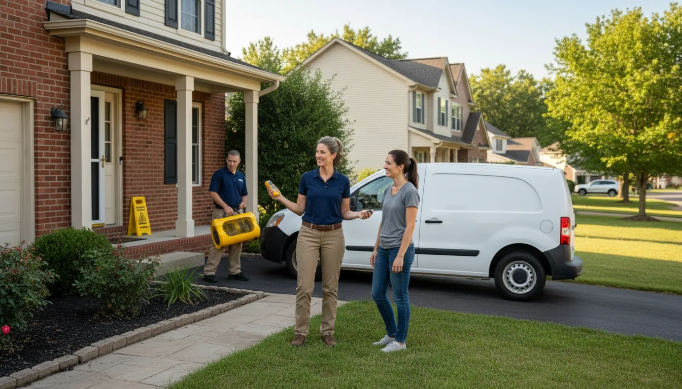 Residential water damage restoration in Robinson, IL